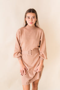 On the Town Belted Sweater Dress