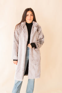 Daring 2 Tone Vegan Fur Coat