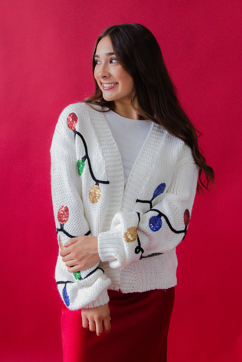 Christmas Sequin Light Cardigan