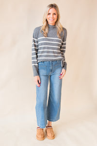 Avril High Rise Crop Wide Leg Jean