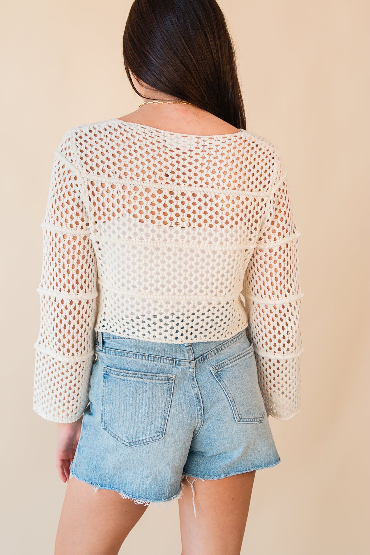 Poppy Crochet Bell Sleeve Sweater