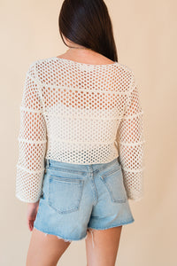 Poppy Crochet Bell Sleeve Sweater