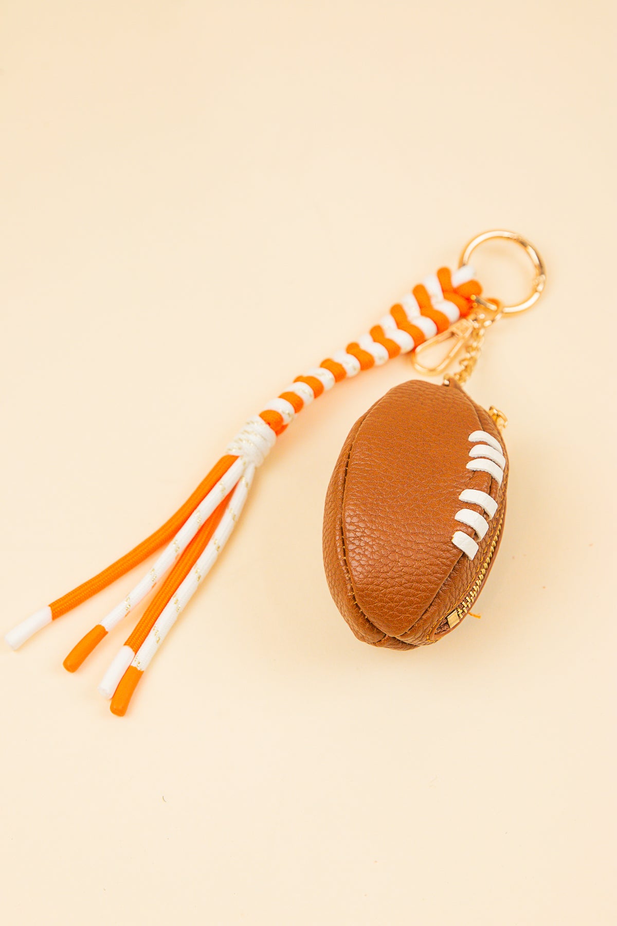 Football Bag Charm/Key Ring Orange