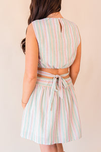 SPF 50 Cut Out Waist Tie Dress