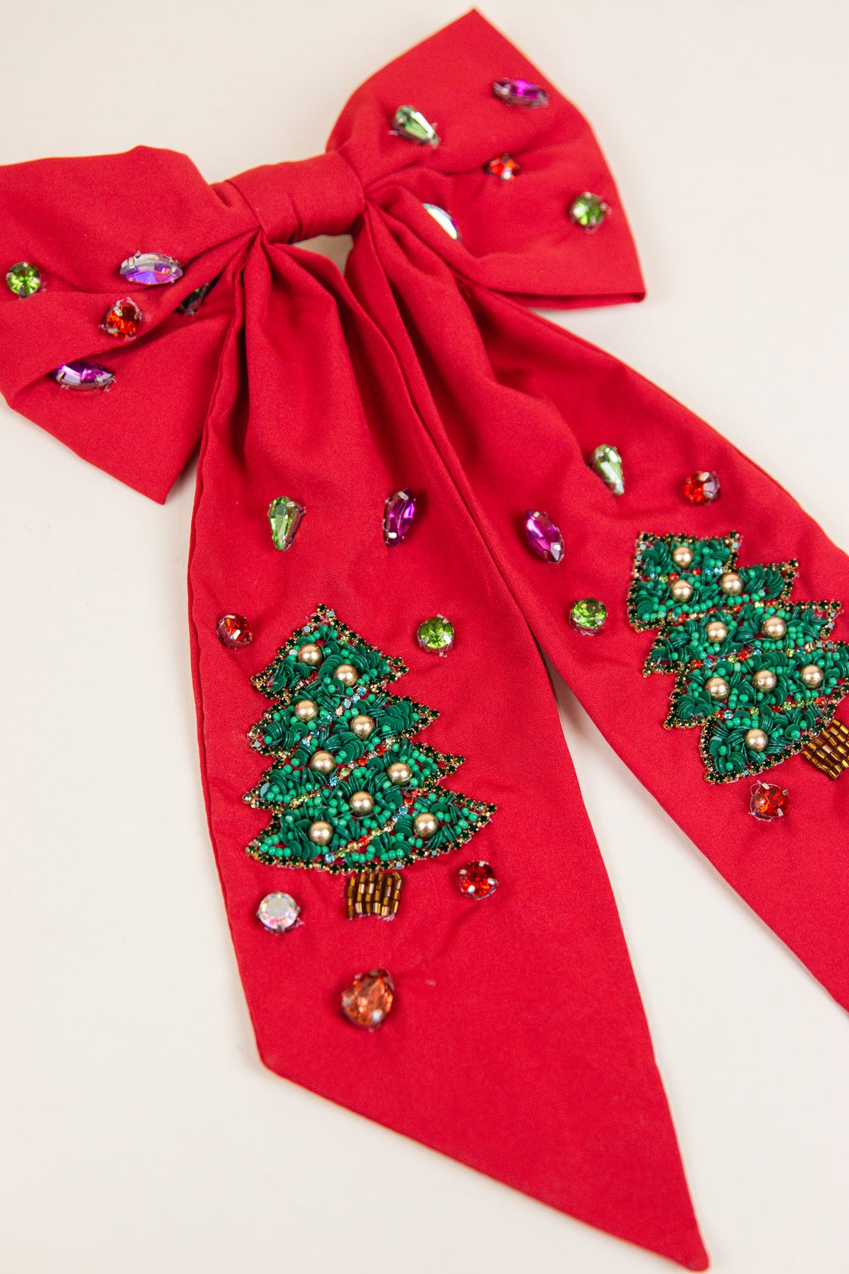 Large Rhinestone Christmas Barrette