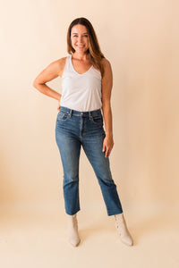 Shy Girl High Rise Crop Flare Jean