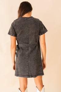 State of Mind Wrap Front Denim Dress