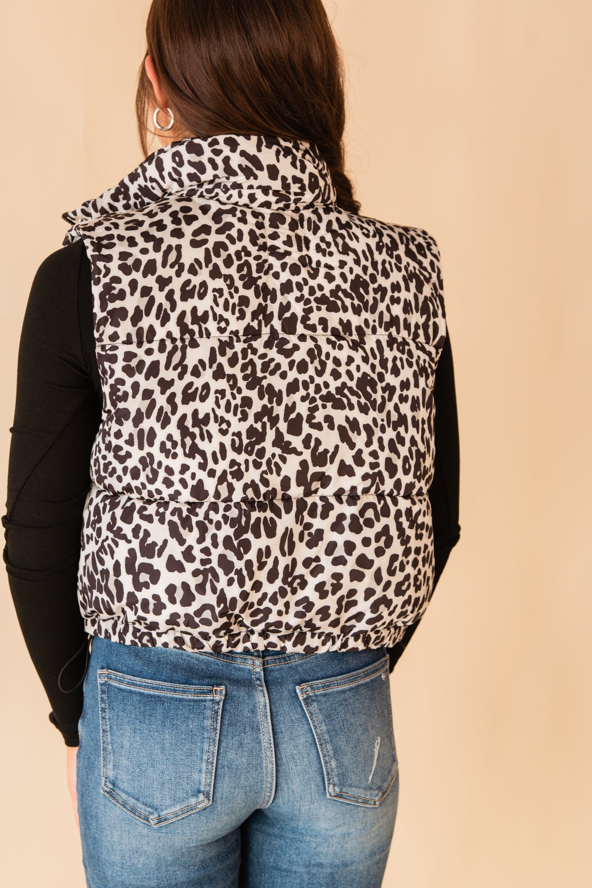 Leopard Print Puffer Vest