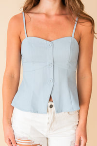 Chase Goals Button Down Cami w Cutaway Hem