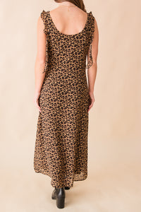 Be Fierce Leopard Ruffle DTL Maxi Dress