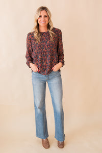 Britt LS Pin Tuck Blouse