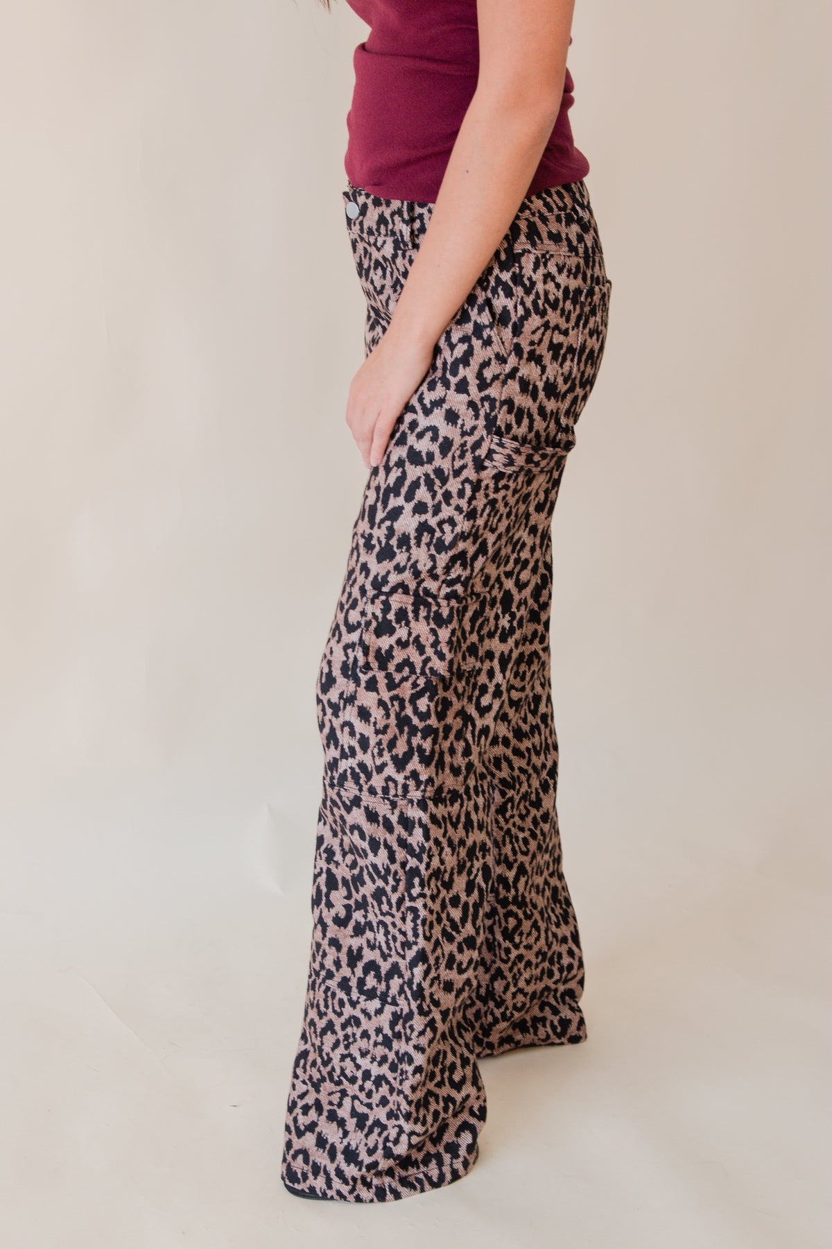 Get Wild Leopard Print Wide leg Cargo Pants