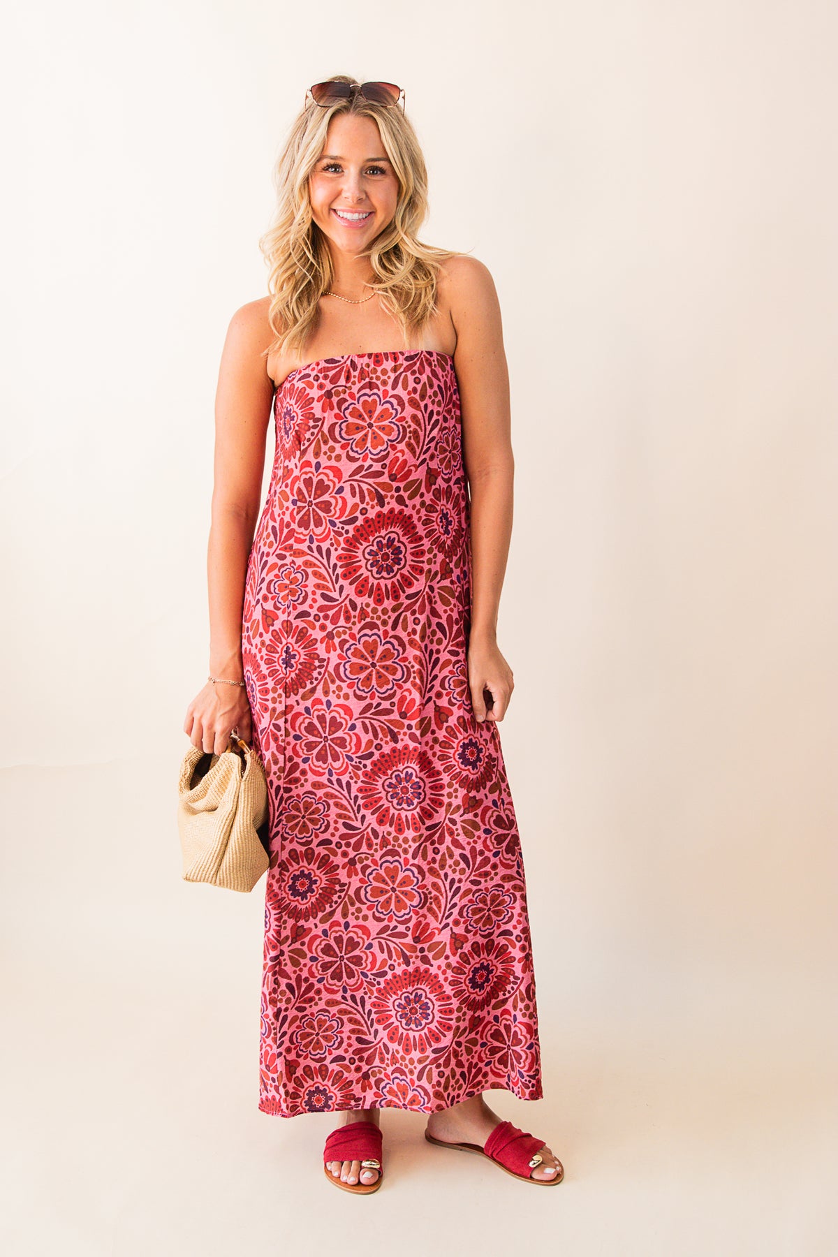 Suns Out Strapless Midi Dress
