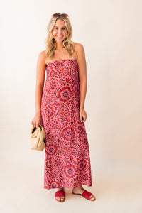 Suns Out Strapless Midi Dress