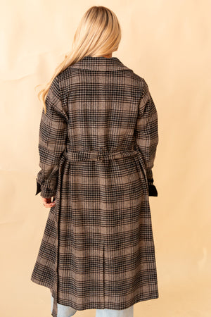 Jackie Plaid Trench