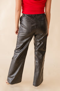 Rebel Seamed Vegan Leather Pants