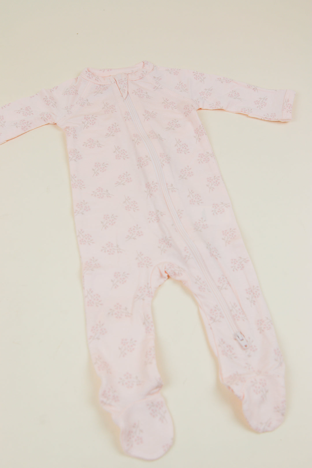 Modal Zip Footie Pink Blossom