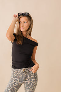 Nora Ruched Off Shoulder Knit Top