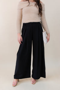 Lena Box Pleat Wide Leg Trouser