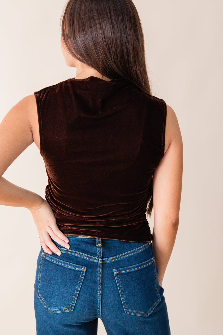 Midnight Oil Velvet High Neck Top