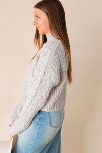 Lena Mock Neck Cropped Sweater