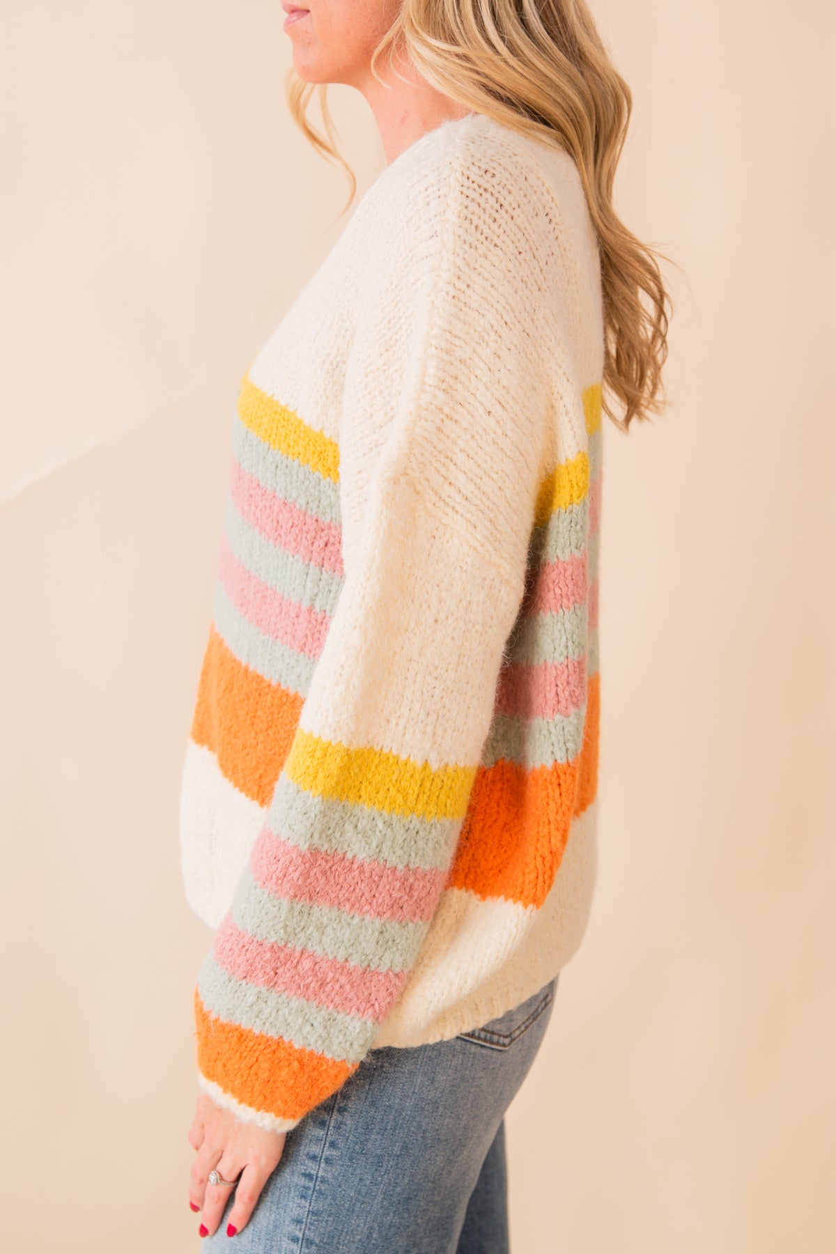 Soft Knit Striped Oversized Cardigan