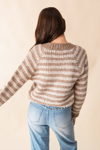 Este Metallic Stripe Cardigan
