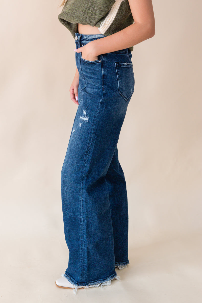 Super High Rise Seam Front Wide Leg