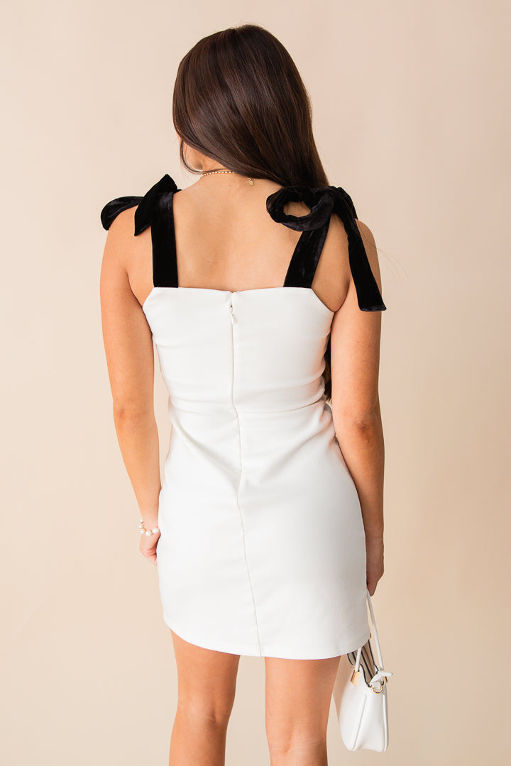 Flirtation Contrast Tie Mini Dress