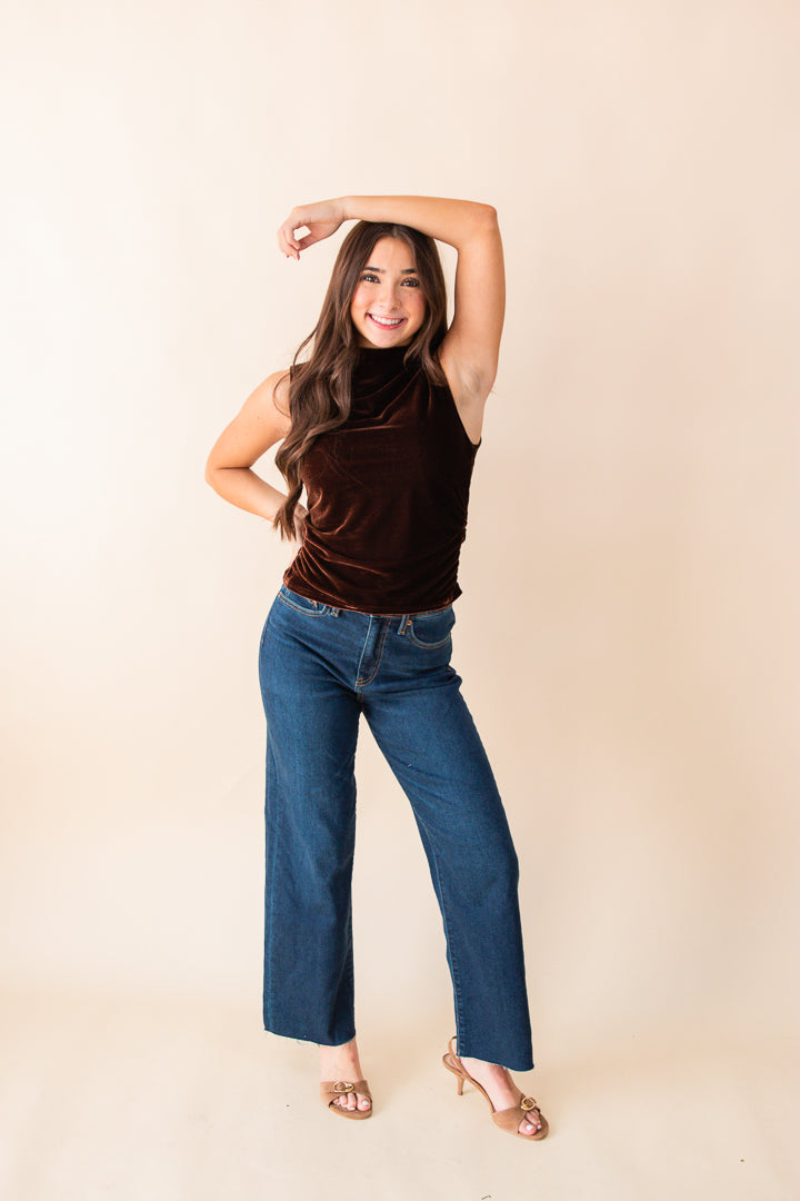 Midnight Oil Velvet High Neck Top