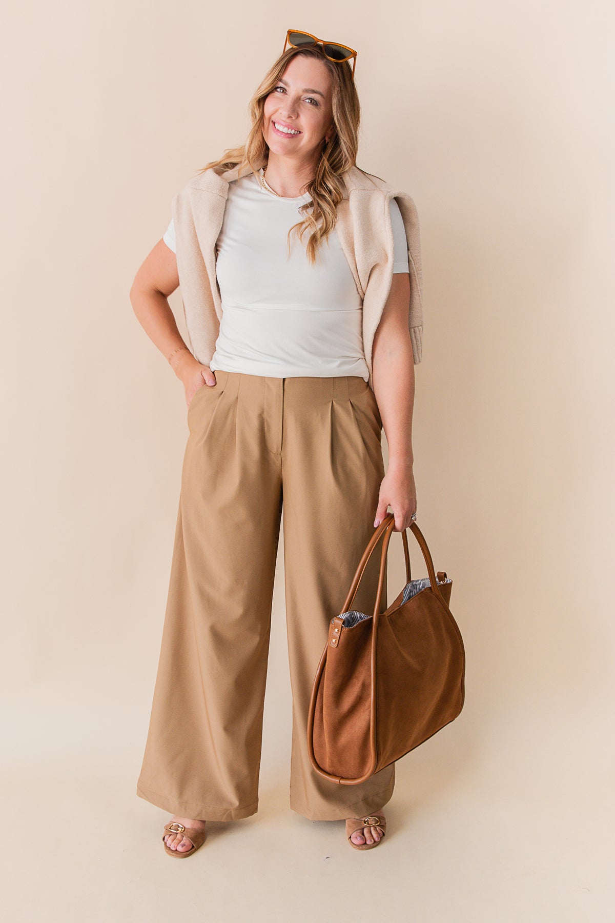Reese Pleated Wide Leg Trousers