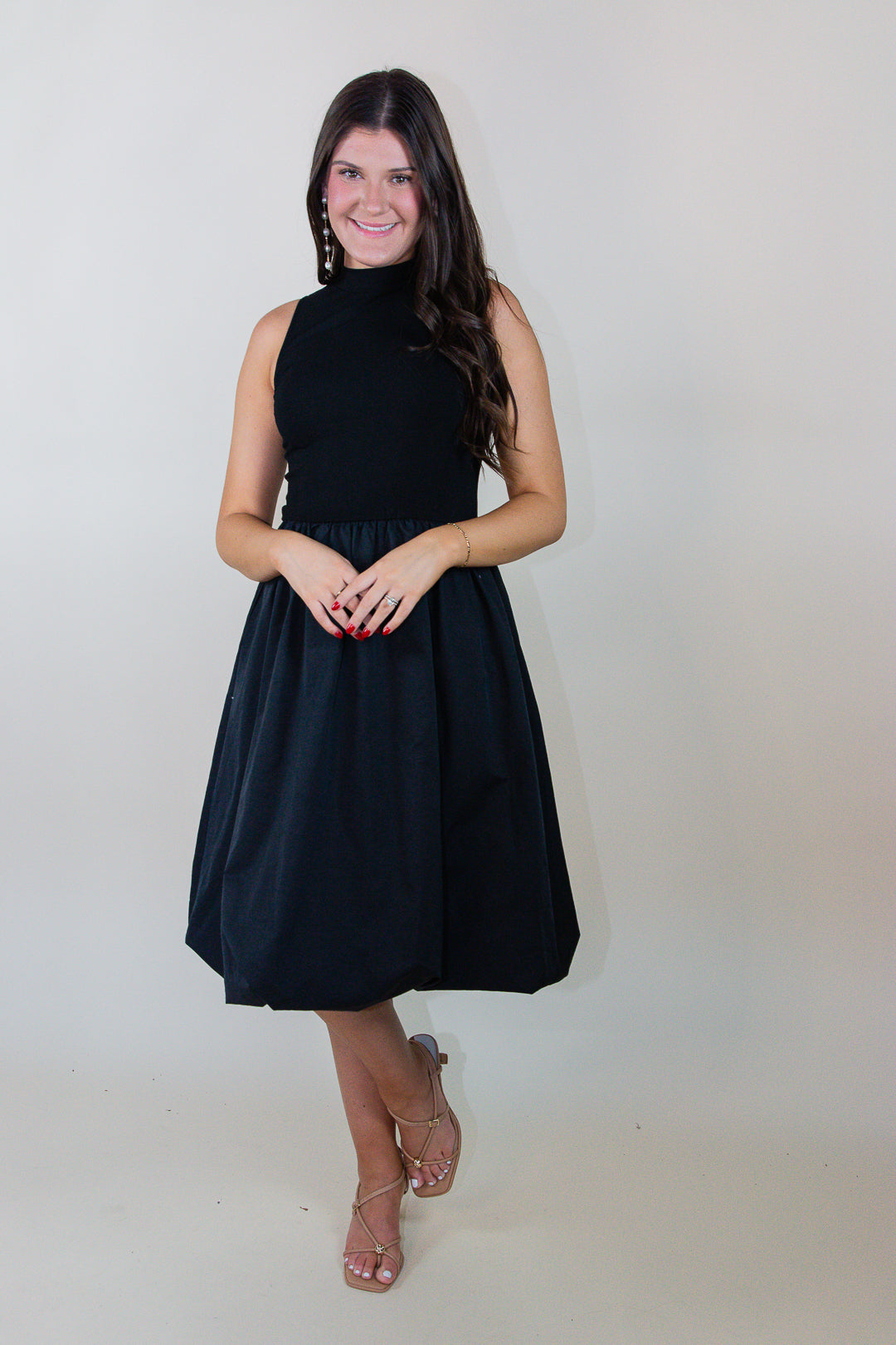 Happier Now Bubble Hem Midi Dress