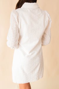 Sundream Eyelet Shirt Mini Dress