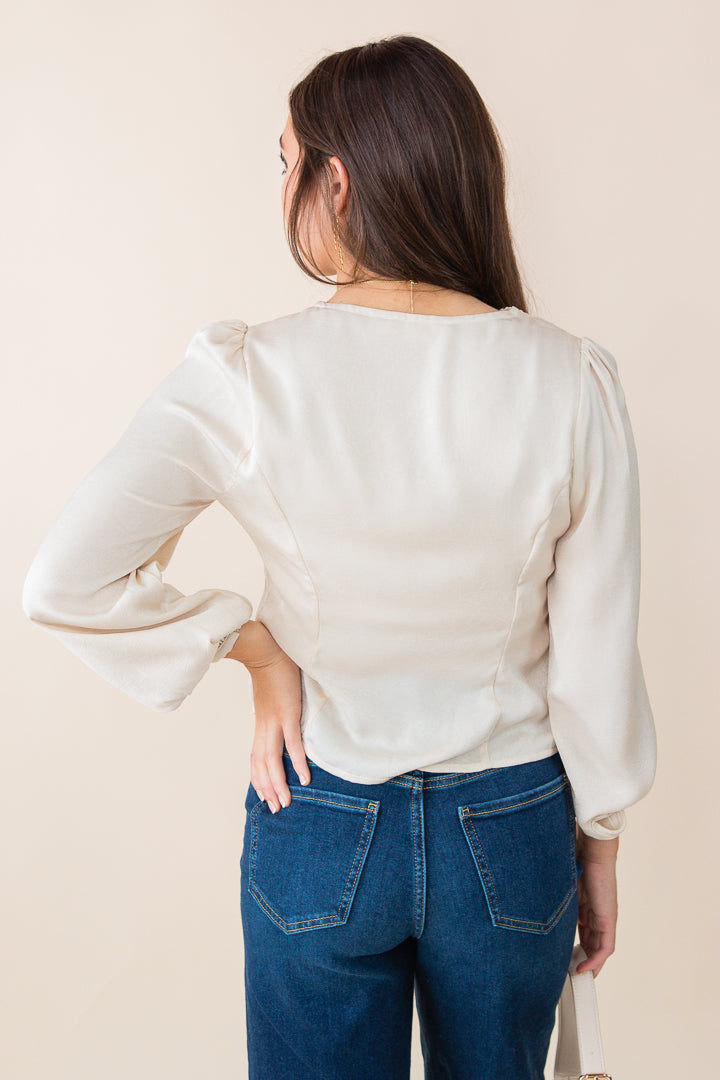 Wander Button Front Lace Blouse