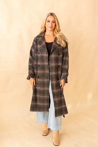 Jackie Plaid Trench