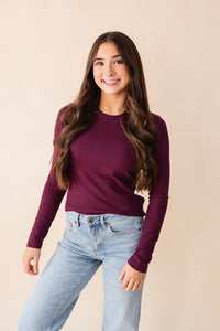 Noelie-Scoop Neck Long Sleeve Knit Top