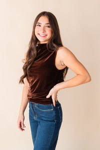 Midnight Oil Velvet High Neck Top