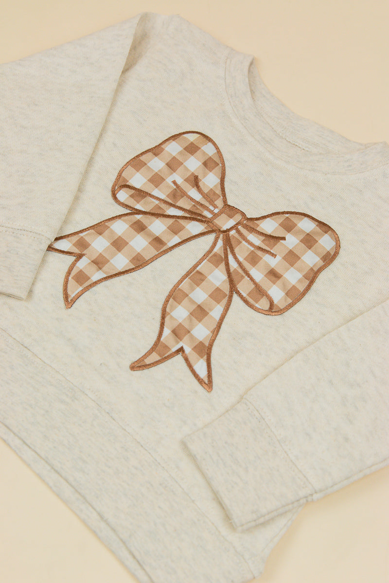 Gingham Bow Patch Sweatshirt