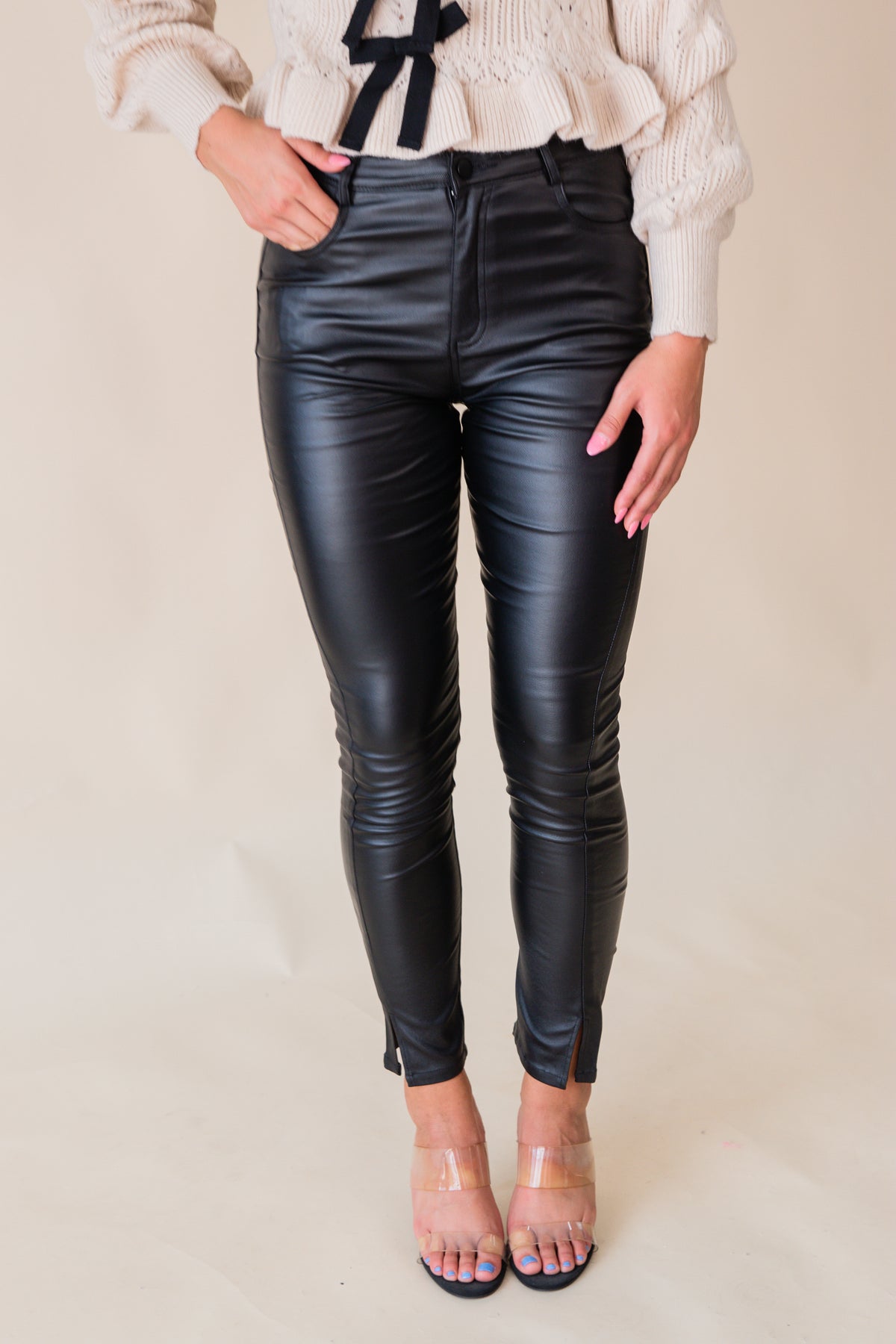 Girl on Top Coated Denim Stretch Pant