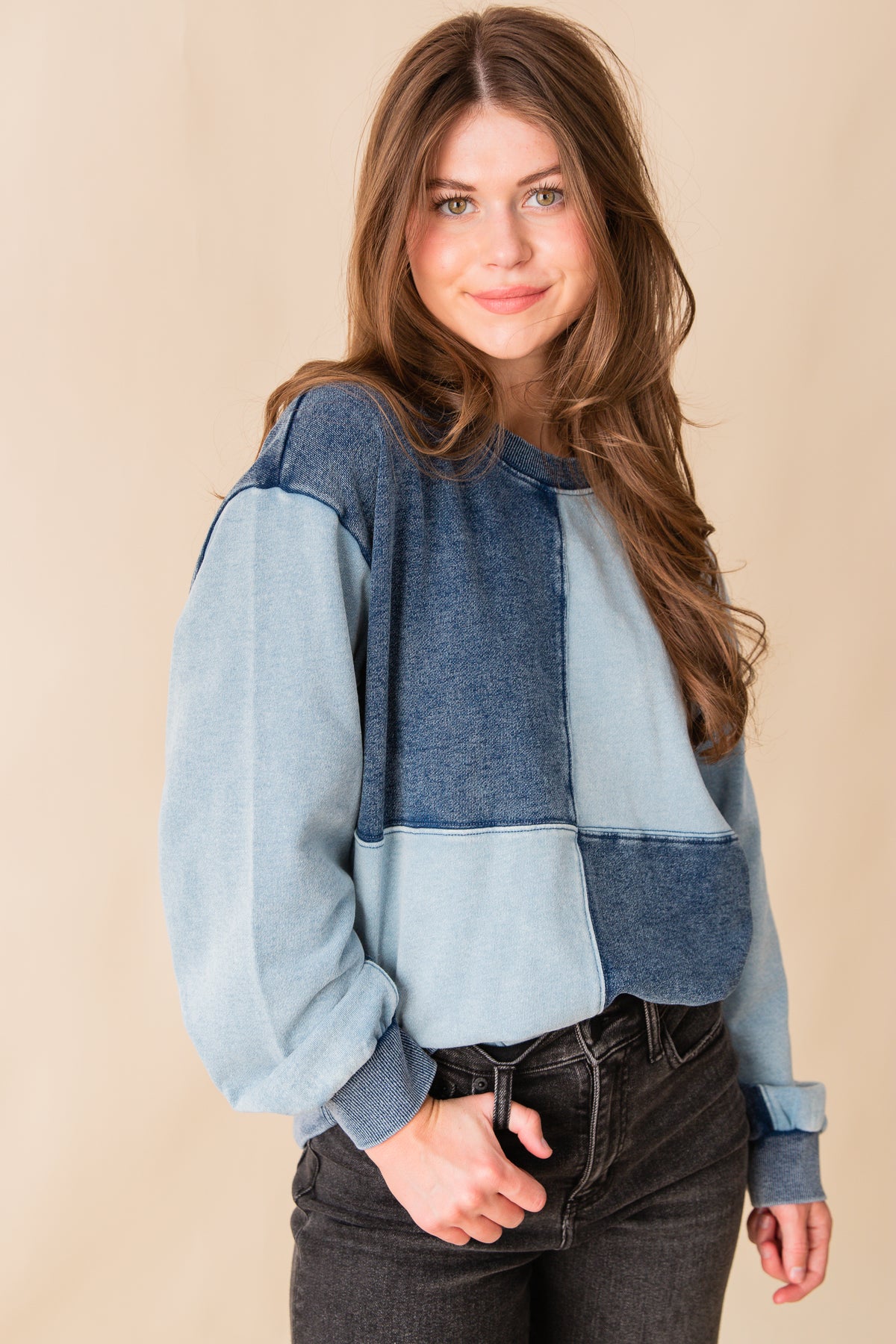 Fair & Square Denim Sweatshirt