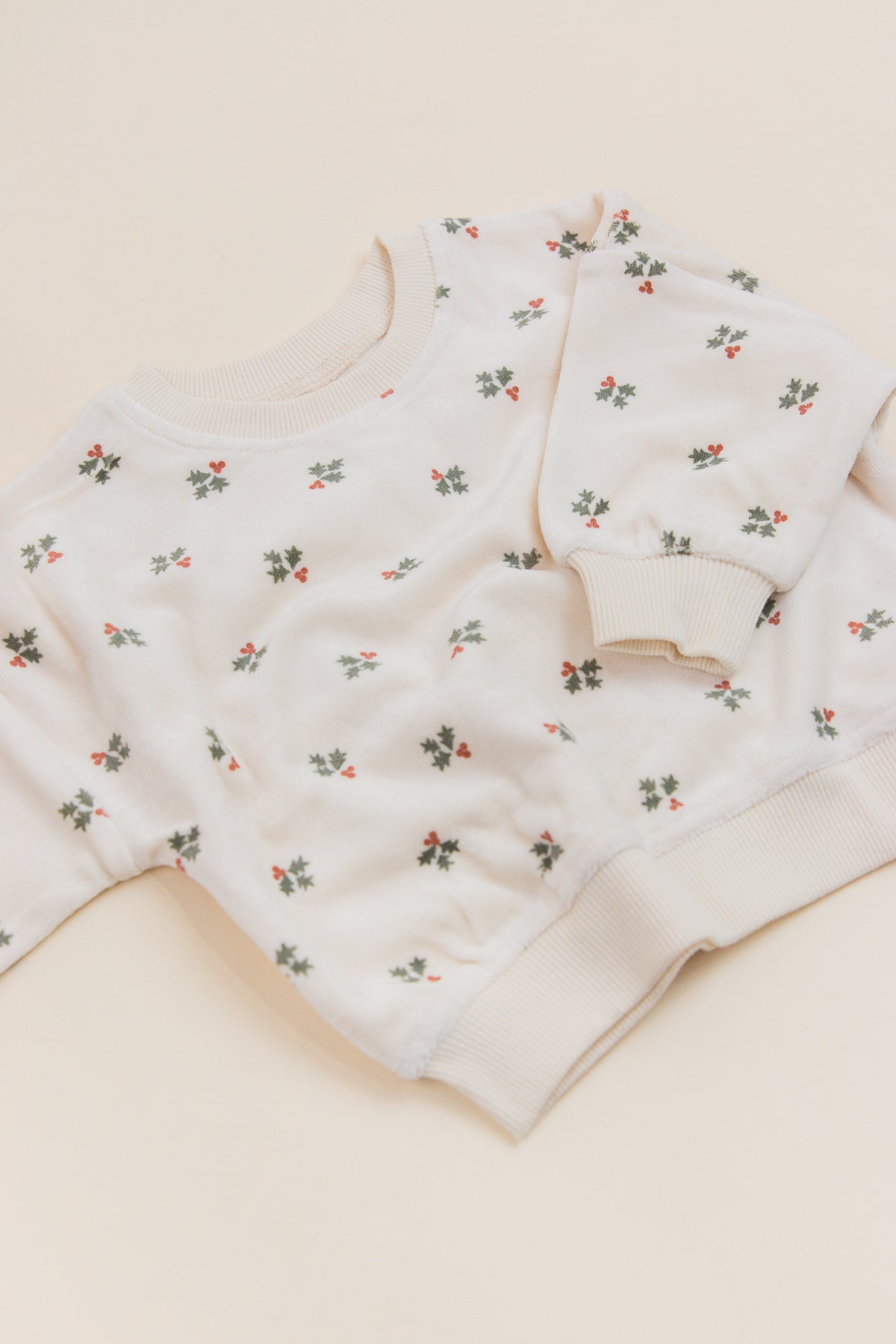 Velour Relaxed Sweatshirt Holly Berry