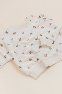 Velour Relaxed Sweatshirt Holly Berry