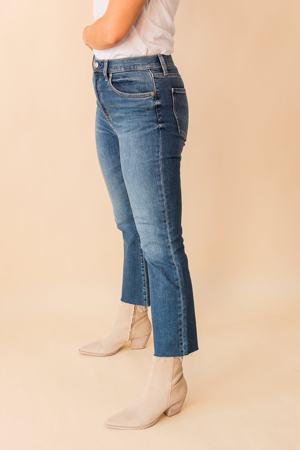 Shy Girl High Rise Crop Flare Jean