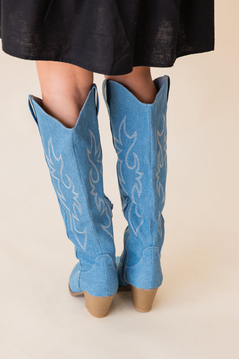 River Tall Cowboy Boot w/ Embroidery