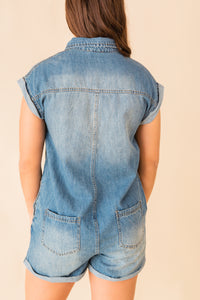 Marci Denim Button Down Romper