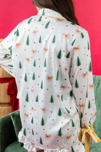 Christmas Tree Farm Satin PJ Set