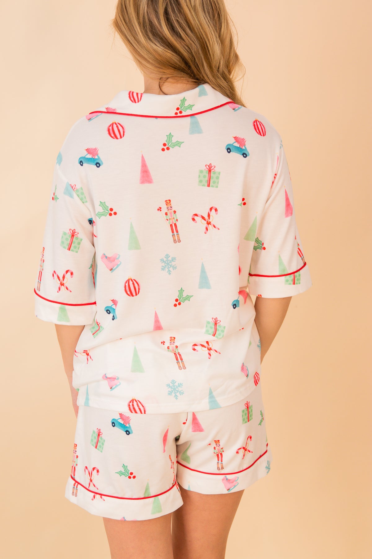 Christmas Printed S/S Shirt & Shorts Set