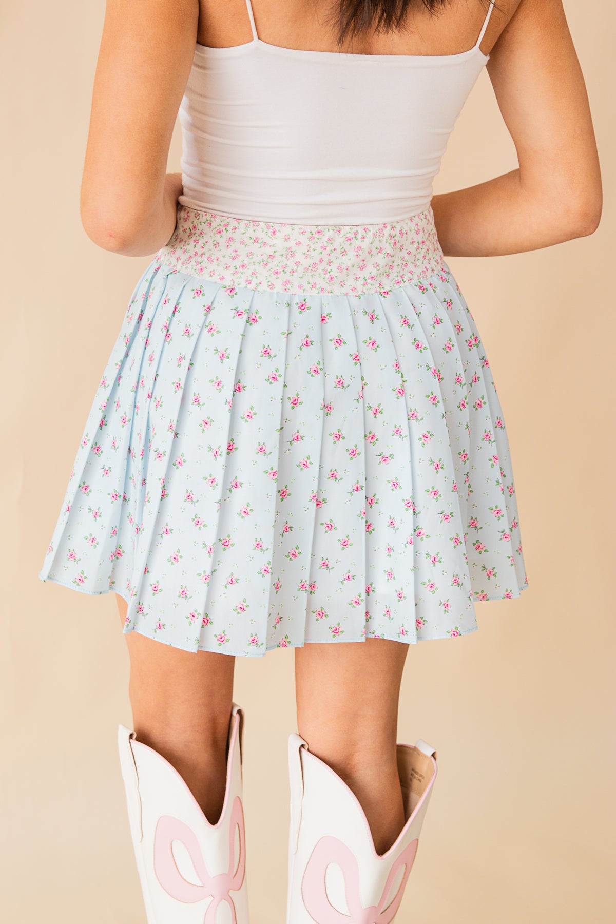 Ditsy Floral Pleated Mini Skirt