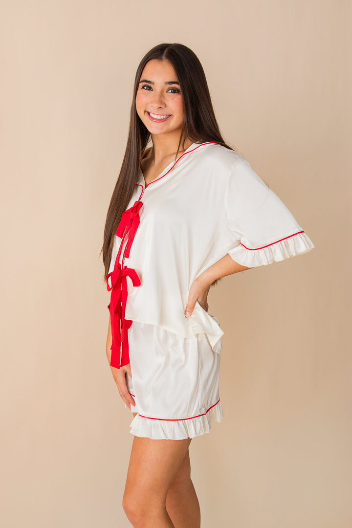 Vanessa S/S Front Tie Pj Set