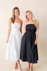 Kate Fit and Flare Back Tie Midi Dress